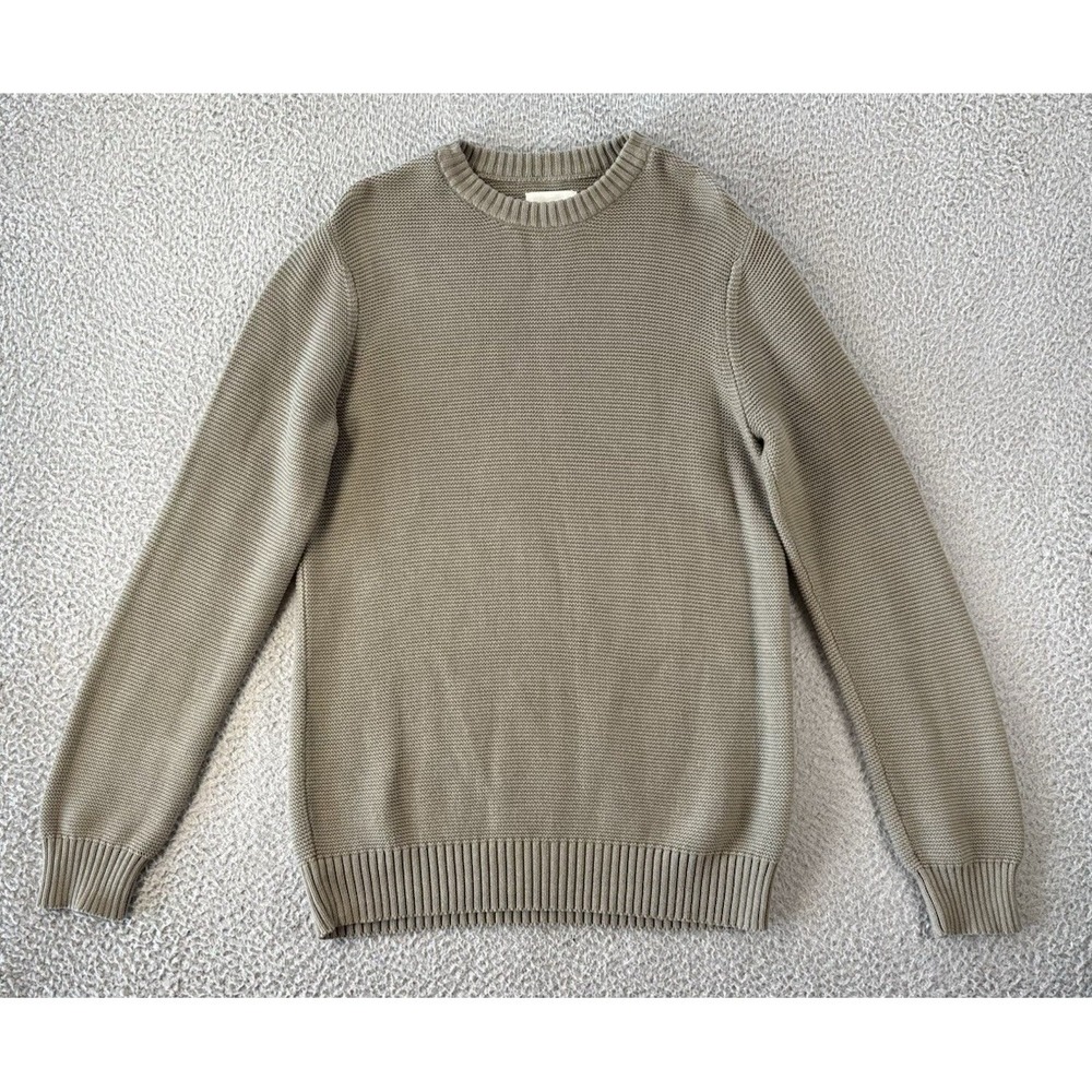 Pact Sweater‎ Mens Medium Green Knit Organic Cotton Relaxed Crew Neck